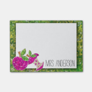 Post-it® Hot rose Neon Green Teachers Apple Notes de classe
