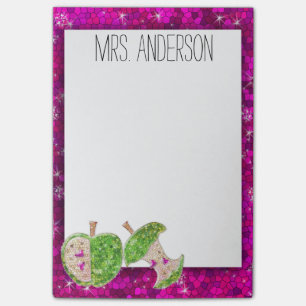 Post-it® Hot rose Neon Green Teachers Apple Notes de classe