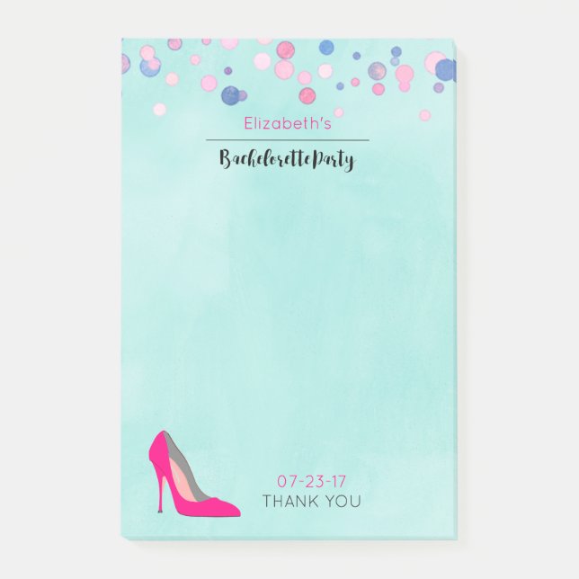 Post-it® Hot rose Stiletto rose Confetti Bachelorte (Devant)