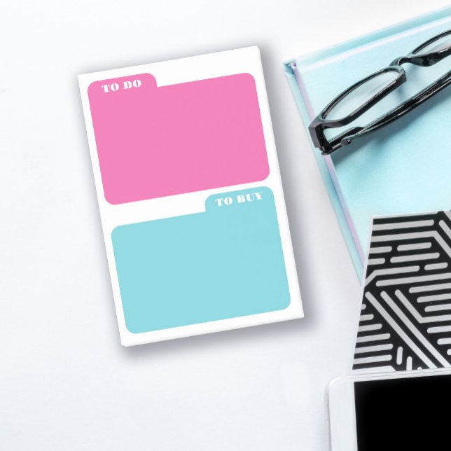 Post-it® Hot Rose & Turquoise À Faire & À Acheter (Créateur téléchargé)