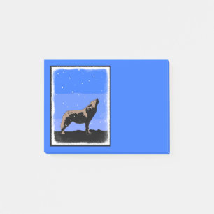 Post-it® Howling Wolf en hiver - Art faunique original