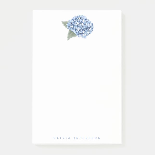 Post-it® Hydrangea Bleu Peint Fleurir Personnalisé (Devant)
