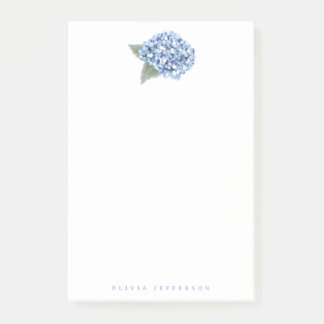 Post-it® Hydrangea Bleue Peinte Fleur Personnalisée