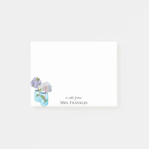 Post-it® Hydrangée aquarelle personnalisée