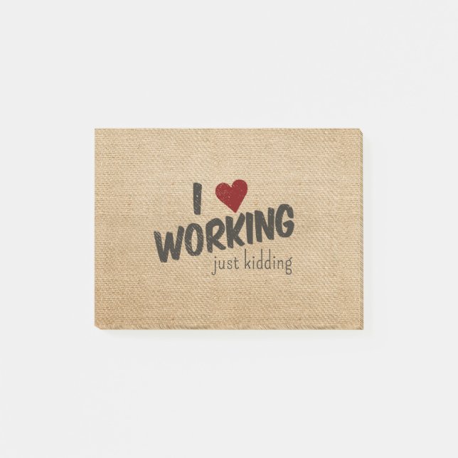 Post-it® I coeur fonctionnant juste badinant la toile de (Devant)