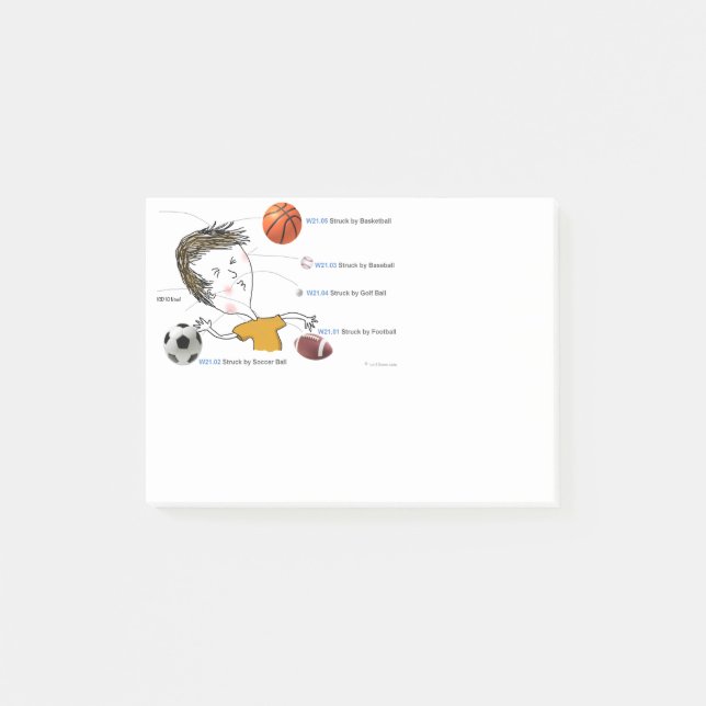Post-it® ICD-10 : W21 heurté par des boules (Devant)