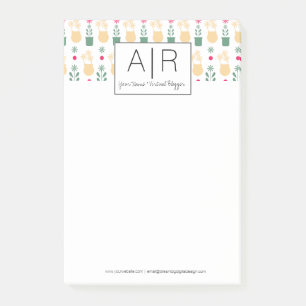 Post-it® Icône Florale Initiale Minimaliste