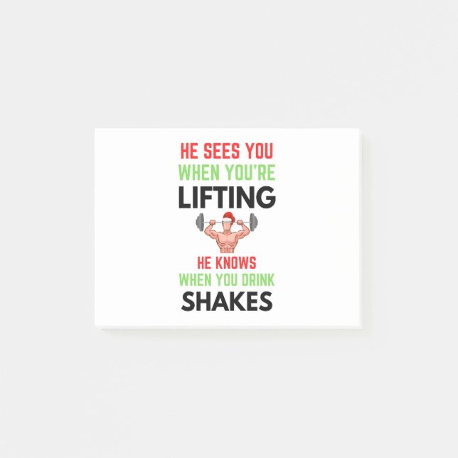 Post-it® Il te voit quand tu lèves le Père Noël Jingle (Devant)