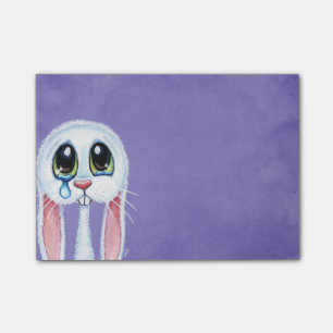 Post-it® Illustration blanche pleurante triste de lapin
