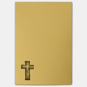 Post-it® Illustration Brown de la croix de bois