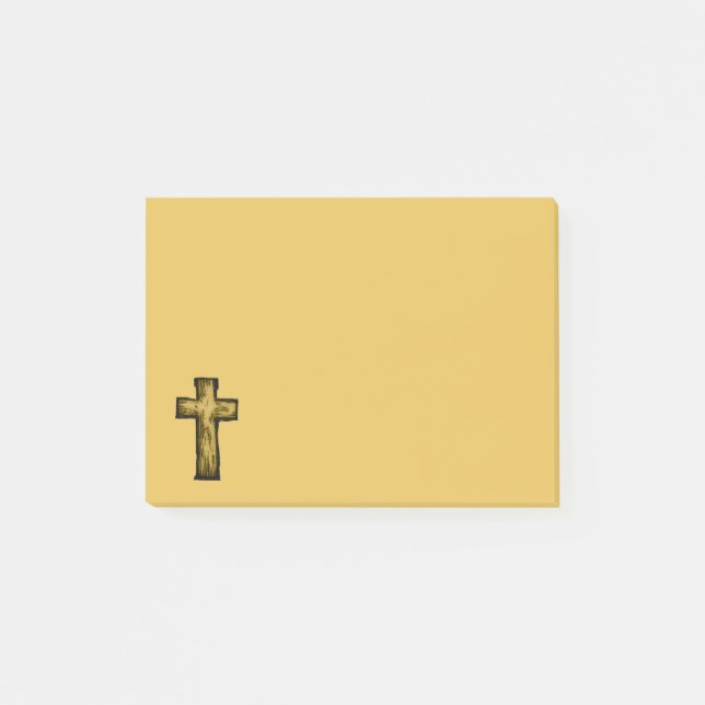Post-it® Illustration Brown de la croix de bois (Devant)