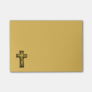 Post-it® Illustration Brown de la croix de bois