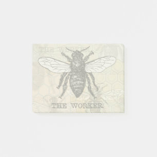 Post-it® Illustration d'abeille ouvrière vintage