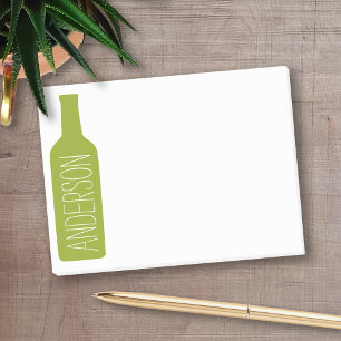 Post-it® Illustration de bouteille de vin - Nom blanc moder