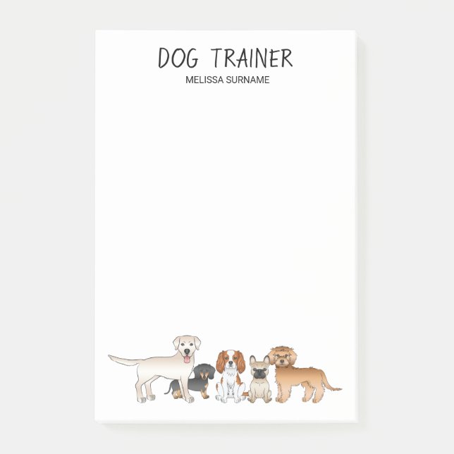 Post-it® Illustration de chiens de dessin animé mignons - D (Devant)