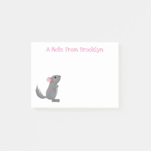 Post-it® Illustration de chinchilla gris mignon