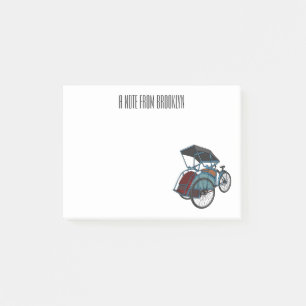 Post-it® Illustration de cyclo-pousse