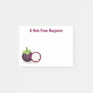 Post-it® Illustration de dessin animé de mangoustan violet