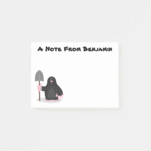 Post-it® Illustration de dessin animé d'une taupe heureuse 