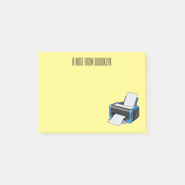 Post-it® Illustration de dessin d'imprimante (Devant)