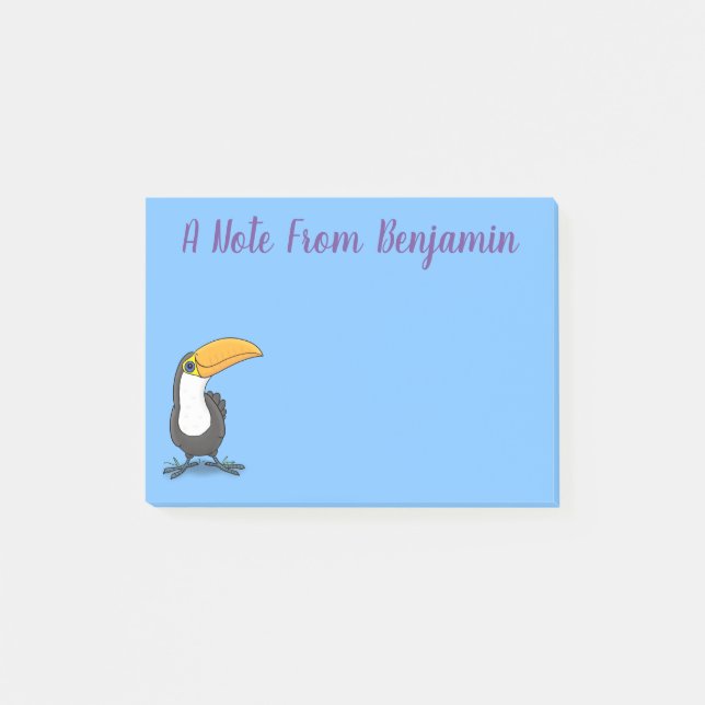 Post-it® Illustration de dessin humoristique du toucan joye (Devant)