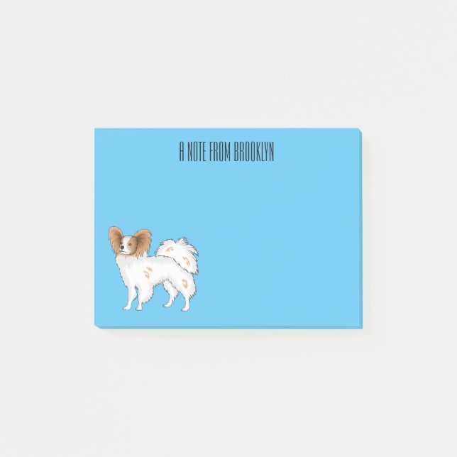 Post-it® Illustration de dessin pour chien de Papillon (Devant)