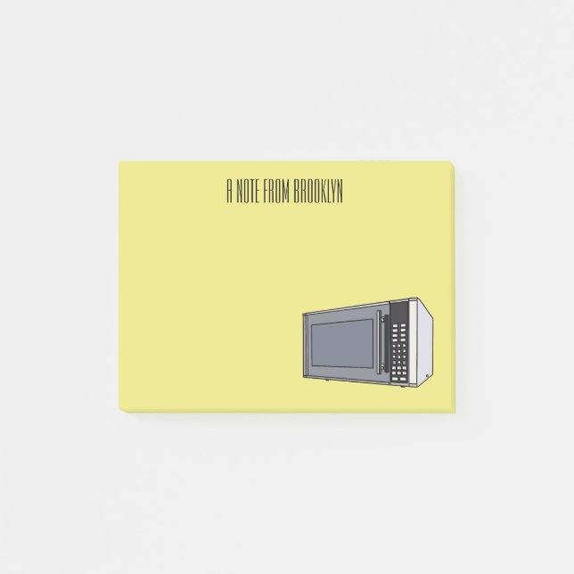 Post-it® Illustration de dessin sur micro-ondes (Devant)