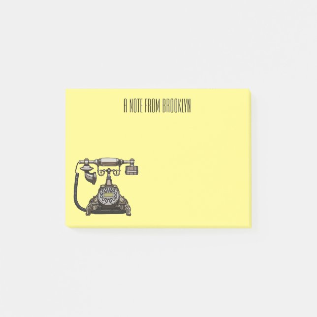 Post-it® Illustration de dessin téléphonique (Devant)