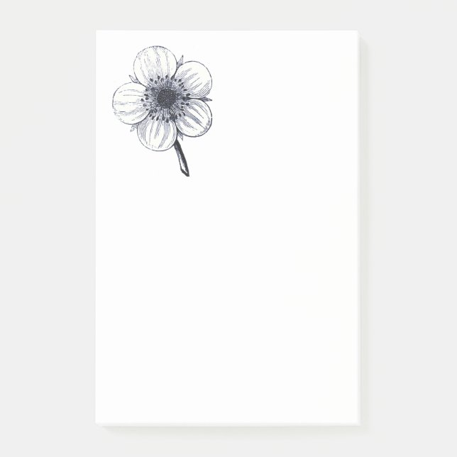 Post-it® Illustration de fleur vintage. (Devant)