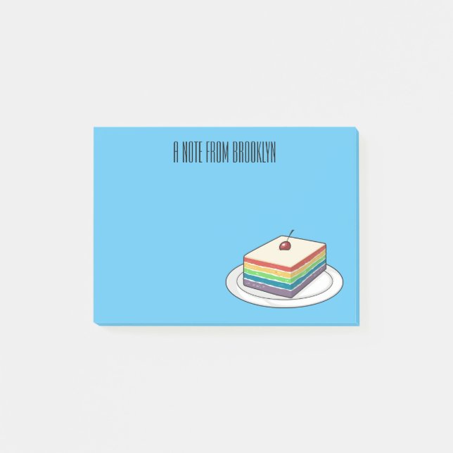 Post-it® Illustration de gâteau arc-en-ciel (Devant)