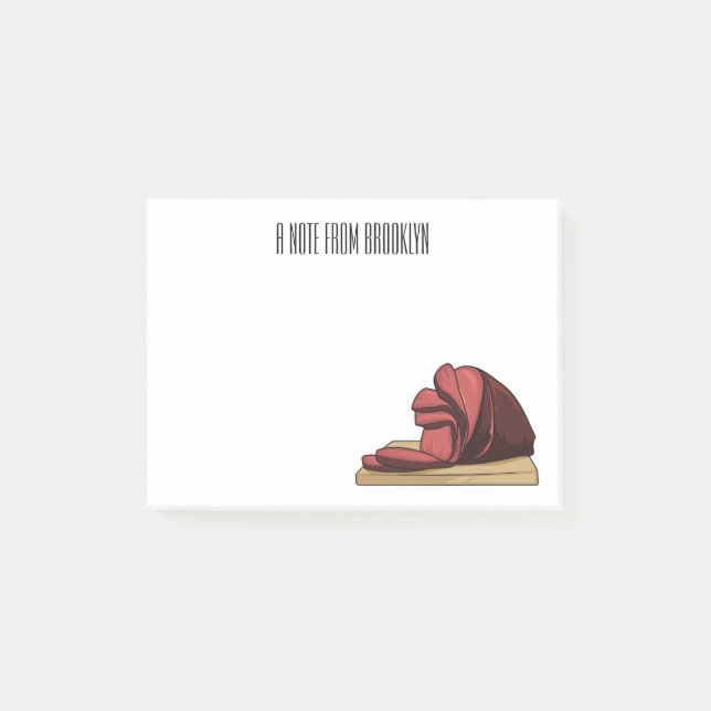 Post-it® Illustration de jambon (Devant)