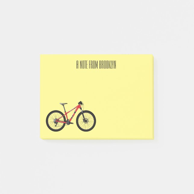Post-it® Illustration de la bande dessinée de vélo (Devant)
