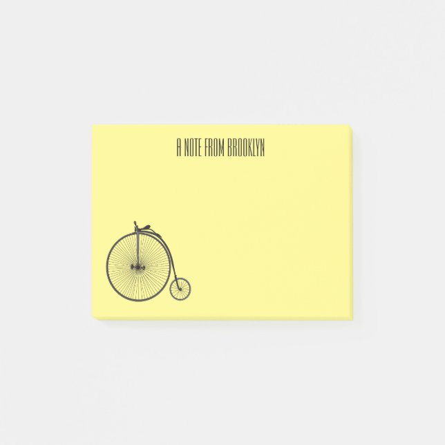Post-it® Illustration de la bande dessinée de vélo à grande (Devant)