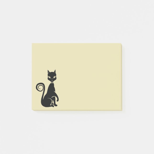 Post-it® Illustration de la féline du chat noir (Devant)