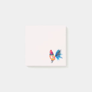 Post-it® Illustration de l'aquarelle colorée du coq