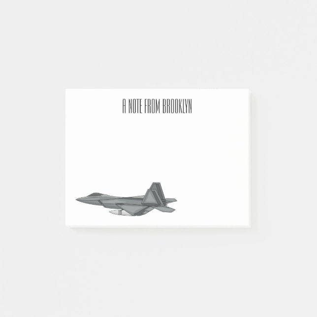 Post-it® Illustration de l'avion de chasse (Devant)