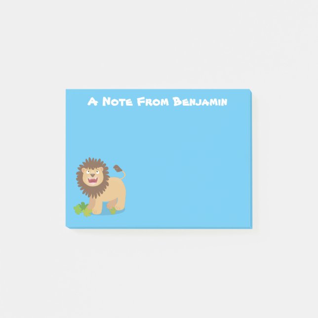 Post-it® Illustration de l'effervescence de lions heureux (Devant)