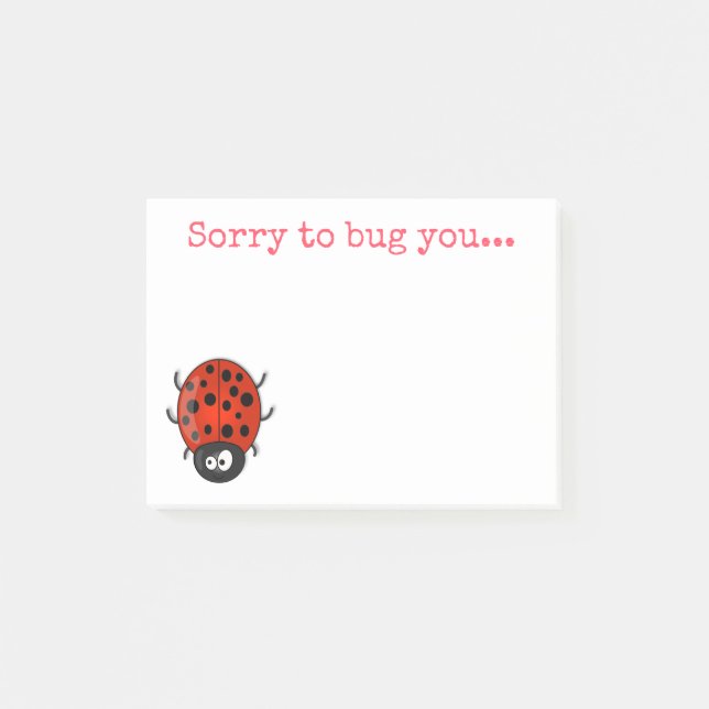 Post-it® Illustration de l'insecte du scarabée du coccinell (Devant)