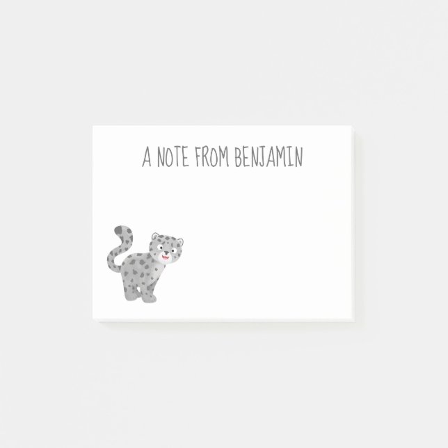 Post-it® Illustration de mignon léopard des neiges (Devant)