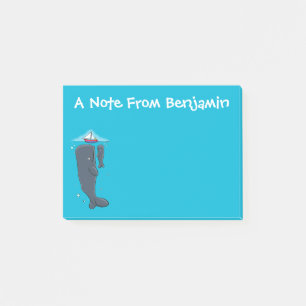 Post-it® Illustration de mignons baleines et voiliers