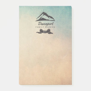 Post-it® Illustration de montagne avec Sun Rays Family Reun