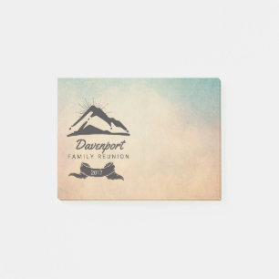 Post-it® Illustration de montagne avec Sun Rays Family Reun