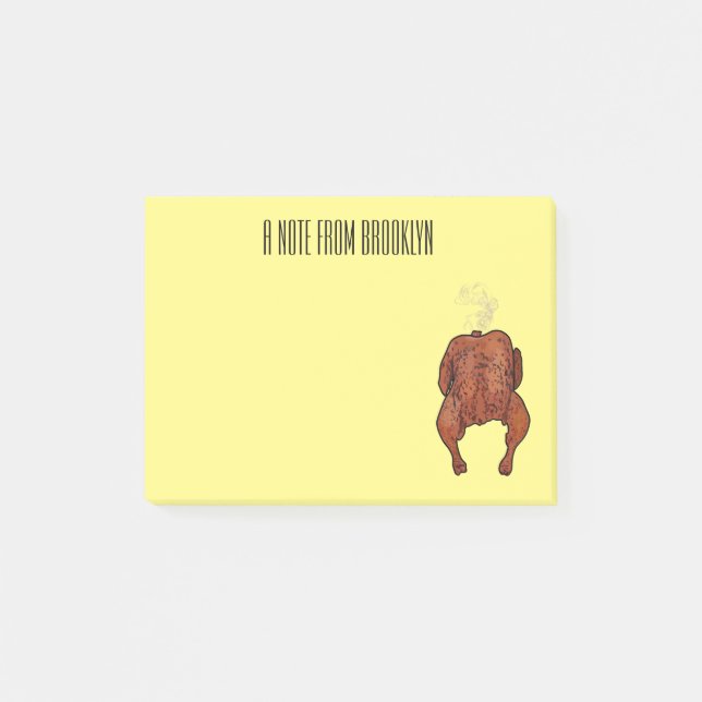 Post-it® Illustration de poulet rôti (Devant)