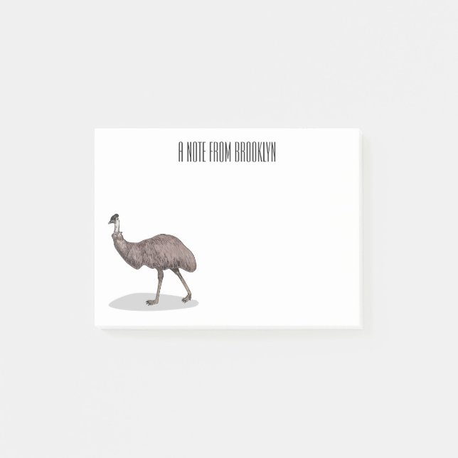 Post-it® Illustration d'Emu bird (Devant)