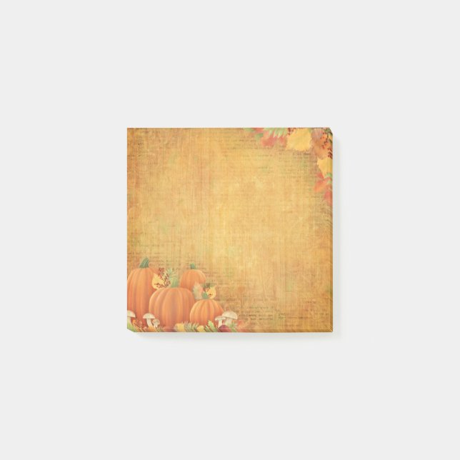 Post-it® Illustration des Citrouilles d'automne et du feuil (Devant)