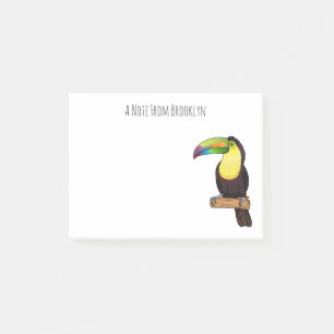 Post-it® Illustration d'oiseau toucain à bec de Keel