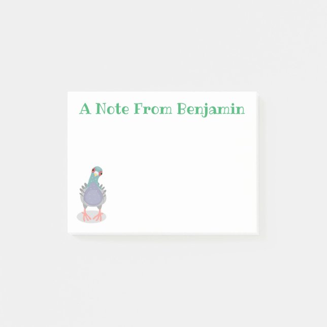 Post-it® Illustration drôle de pigeon curieux (Devant)