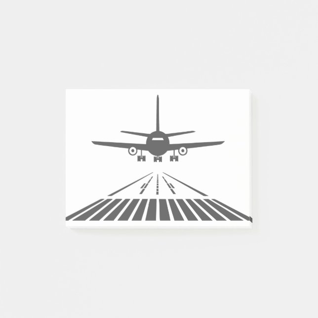 Post-it® Illustration du décollage de la piste par avion (Devant)