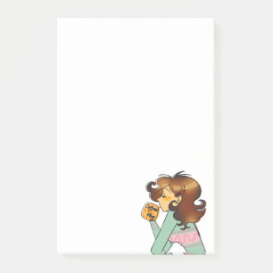 Post-it® Illustration du matin d'une fille de café conforta