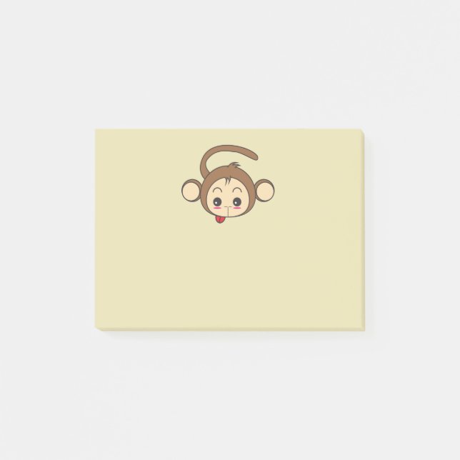 Post-it® Illustration du singe de Cute Kawaii (Devant)